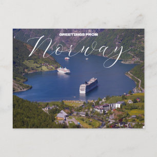 Gruß aus Norwegen Cruise Postcard Postkarte