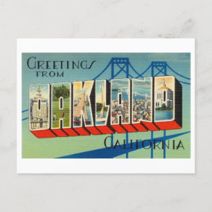 Gruß aus Oakland, Kalifornien, im Stil der Vergang Postkarte