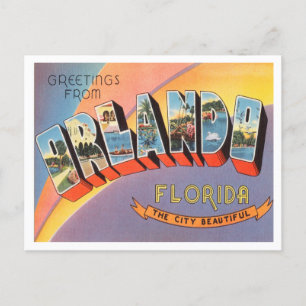 Gruß aus Orlando, Florida Vintage Travel Postkarte