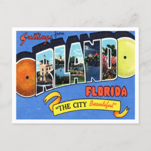 Gruß aus Orlando, Florida Vintage Travel Postkarte