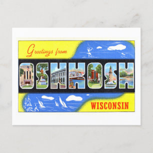 Gruß aus Oshkosh, Wisconsin, auf alten Postkarten