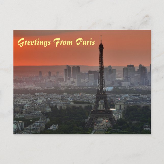 Gruß aus Paris Eiffelturm Europäische Kunst Postkarte (Vorderseite)