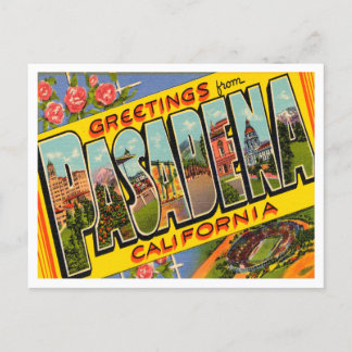 Gruß aus Pasadena, Kalifornien Vintage Travel Postkarte