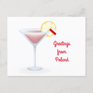 Gruß aus Polen Cocktail Urlaub Postkarte