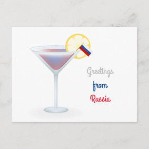 Gruß aus Russland Cocktail Urlaub Postkarte