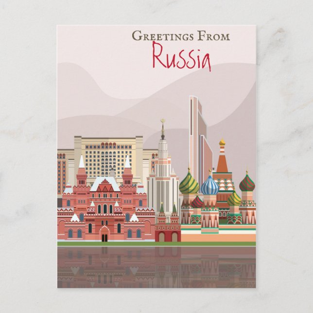 Gruß aus Russland Postkarte (Vorderseite)