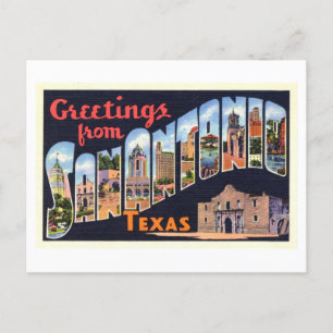 Gruß aus San Antonio, Texas, im Vintage-Stil Postkarte