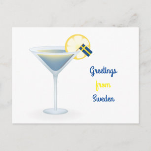 Gruß aus Schweden Cocktail Urlaub Postkarte
