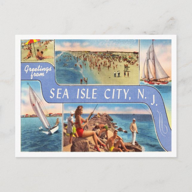 Gruß aus Sea Isle City, New Jersey Travel Postkarte (Vorderseite)