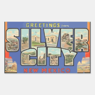 Gruß aus Silver City New Mexico , Vintag Rechteckiger Aufkleber