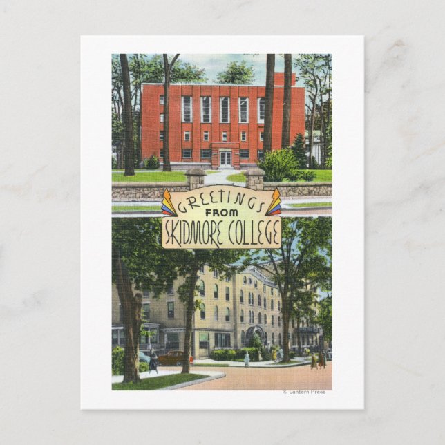 Gruß aus Skidmore Uni Scenes Postkarte (Vorderseite)