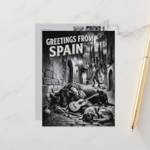 Gruß aus Spanien Film Noir Reise Postkarte