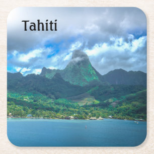 Gruß aus Tahiti Rechteckiger Pappuntersetzer