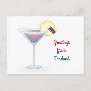 Gruß aus Thailand Cocktail Urlaub Postkarte