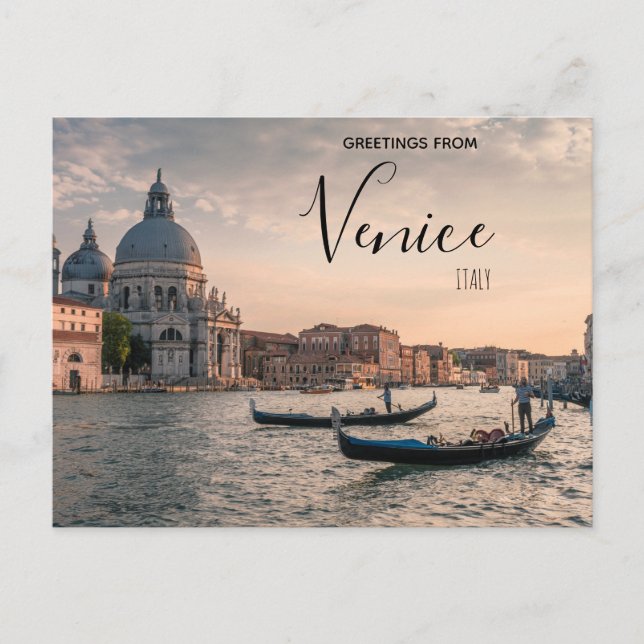 Gruß aus Venedig Italien Gondola Postcard Postkarte (Vorderseite)