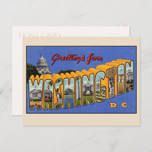 Gruß aus Washington DC Grossbuchstaben Vintag Postkarte