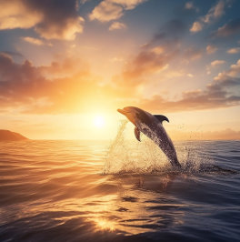 Gruß den Sonnenaufgang - Dolphin Jigsaw Puzzle