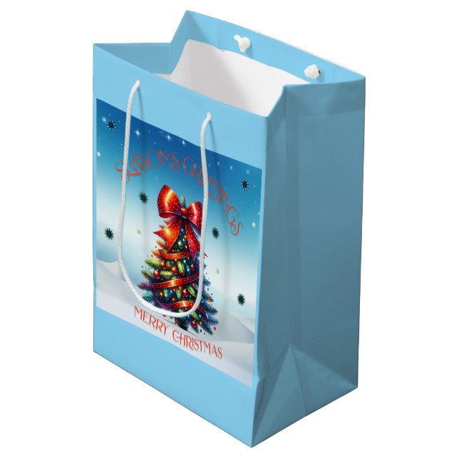 Gruß der Saison Mittlere Geschenktüte (Vorderseite Schrägansicht)