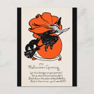 Gruß der Vintagen Hexe Postkarte