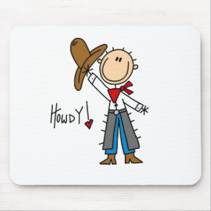 Grüß dich! Cowboy-Strichmännchen Mousepad