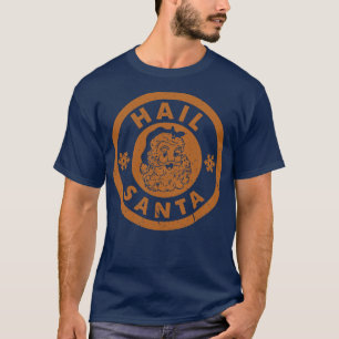 Grüß Gott Santa Vintage Dunkelgold Text T-Shirt
