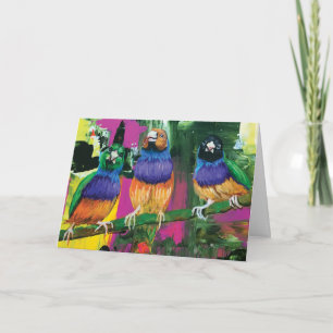 Gruß-Karte - 12x18 drei Vögel Karte