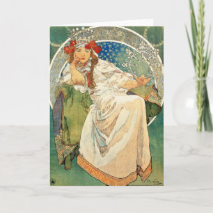 Gruß-Karte Alphonse-Mucha Prinzessin-Hyacinth Karte