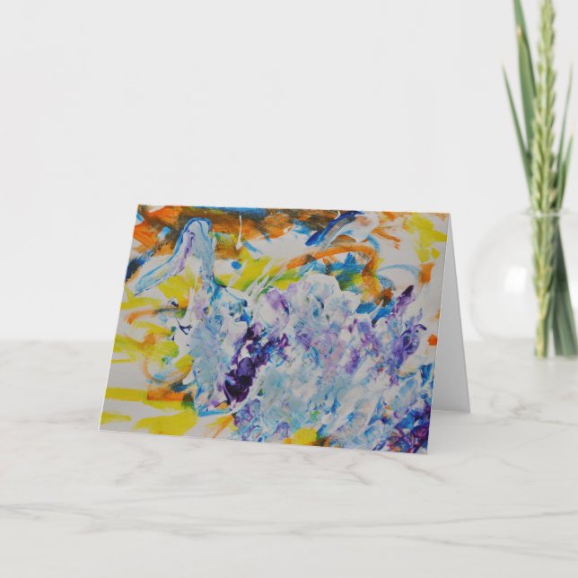 Gruß-Karte "gegen den Strom" schwimmend Karte (Vorderseite)