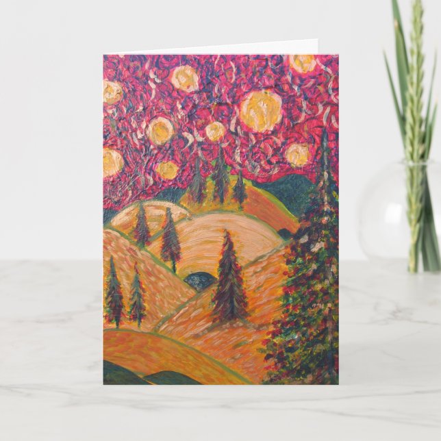 Gruß-Karte; Mag es viele Monde immer herein geben Karte (Vorderseite)