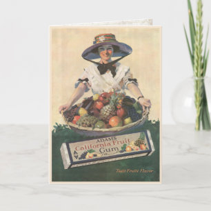 Gruß-Karte mit Vintager Kalifornien-Frucht-Dame Karte