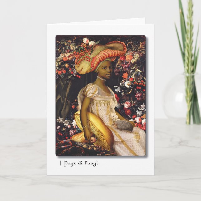 Gruß-Karte Page di Fungi Tarot Karte (Vorderseite)