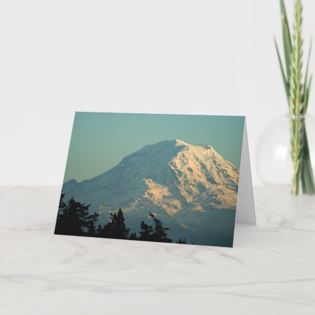 Gruß-Karte: Winter der Mount Rainier Karte (Vorderseite)