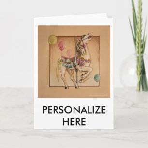 Gruß-Karten - glückliches Pferdekarussell Karte