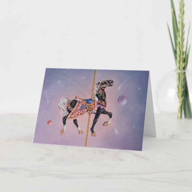 Gruß-Karten - Petaluma Karussell-Pferd 2 Karte (Vorderseite)