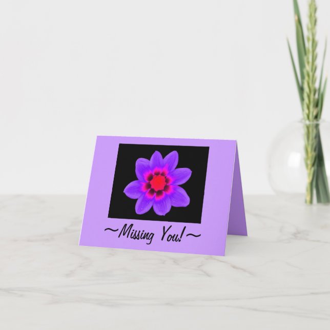 Gruß oder Miss You Card ~ Lila Fantasiekosmos Karte (Vorderseite)