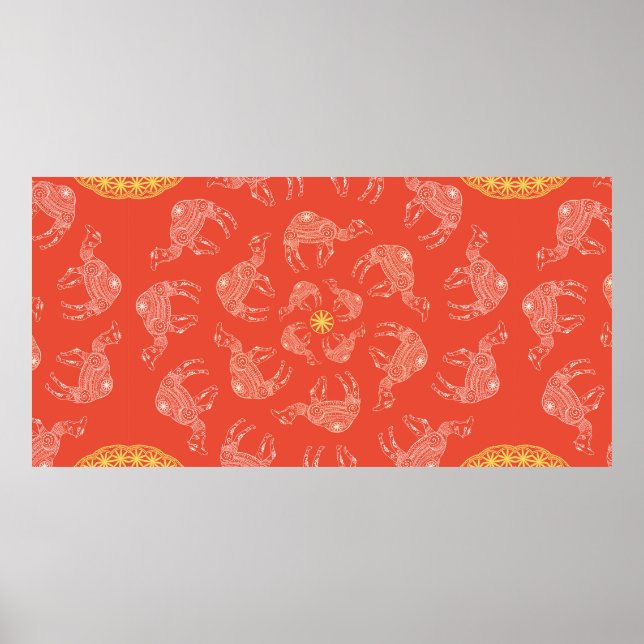 Gruß Schöne Karte mit Kamel. Rahmen Poster (Vorne)