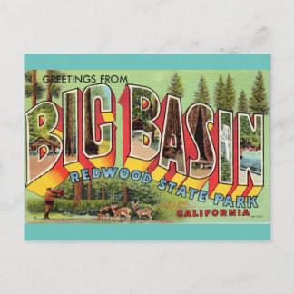 Gruß vom Big Basin California Vintage Kunst Postkarte
