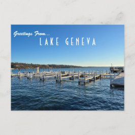 Gruß vom Genfer See Wisconsin Postcard Postkarte