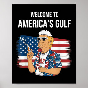 Gruß vom Golf Beach of America Patriotic Poster