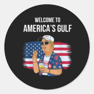 Gruß vom Golf Beach of America Patriotic Runder Aufkleber