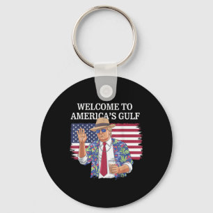 Gruß vom Golf Beach of America Patriotic Schlüsselanhänger