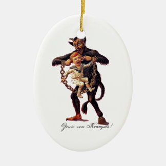 Gruss vom (Grüße von) Krampus Keramikornament
