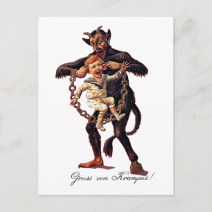 Gruss vom (Grüße von) Krampus Postkarte