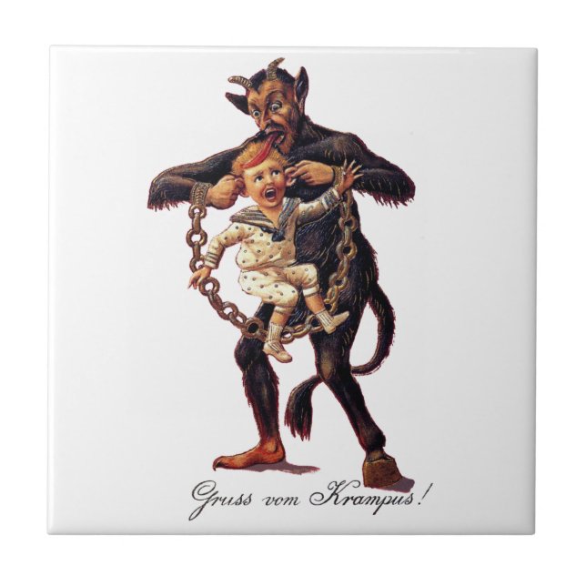 Gruss vom Krampus Fliese (Vorderseite)