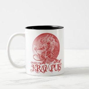 Gruss vom krampus fröhliche Weihnachten t demon x Zweifarbige Tasse