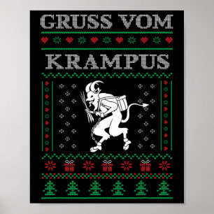 Gruß vom Krampus Goth Hässlicher Weihnachtspullove Poster
