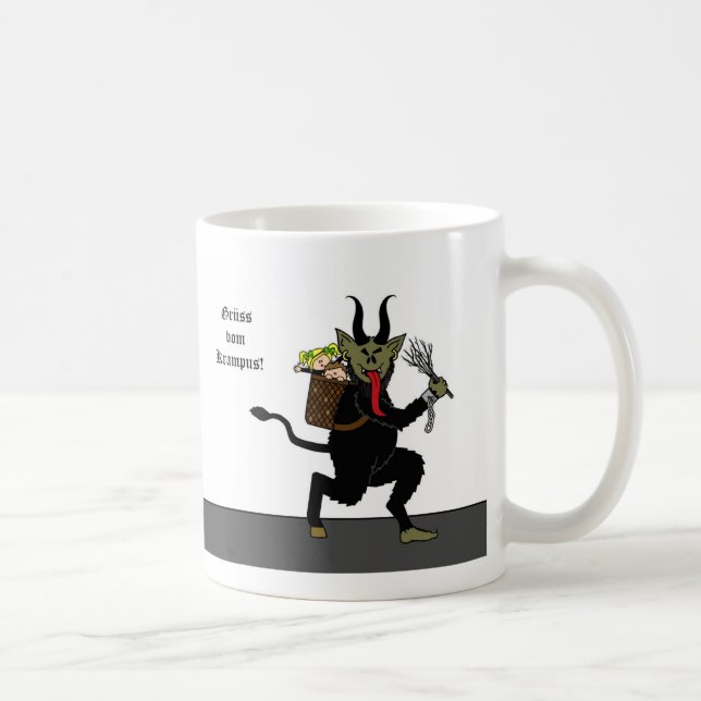 Gruss vom Krampus (Grüße von Krampus) Tasse (Rechts)