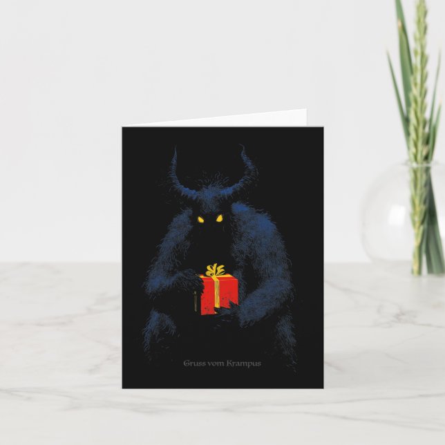 Gruss Vom Krampus Horns Weihnachten Vintag Karte (Vorderseite)