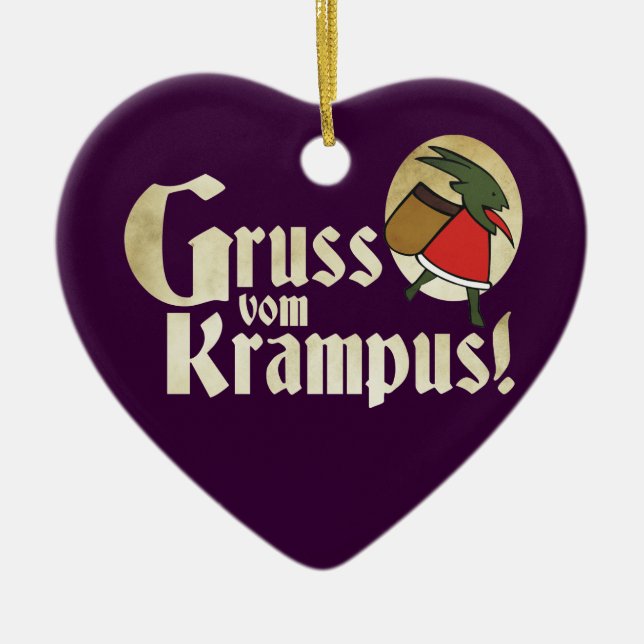 Gruss Vom Krampus Keramik Ornament (Vorne)