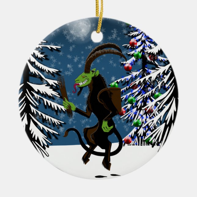 Gruss vom Krampus Keramik Ornament (Vorne)